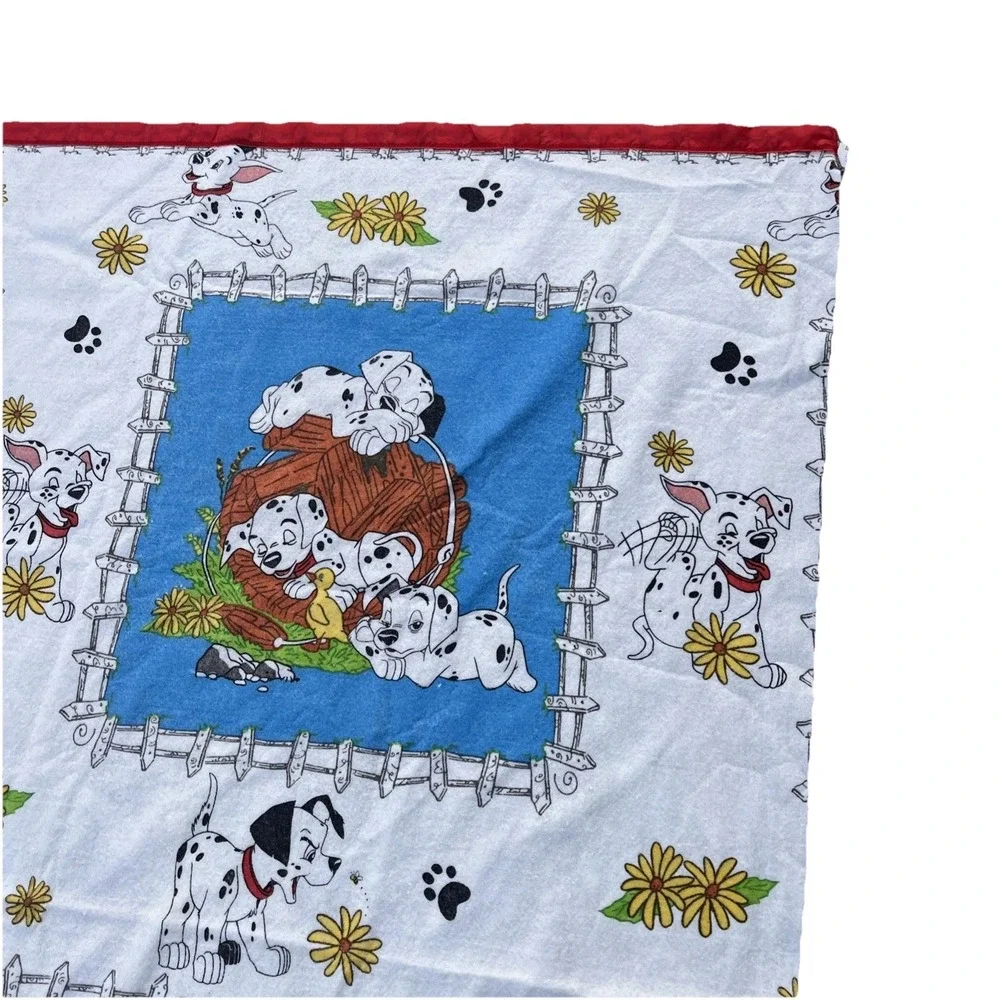 Vintage Disney 101 Dalmations Blanket Acrylic Satin Trim 84